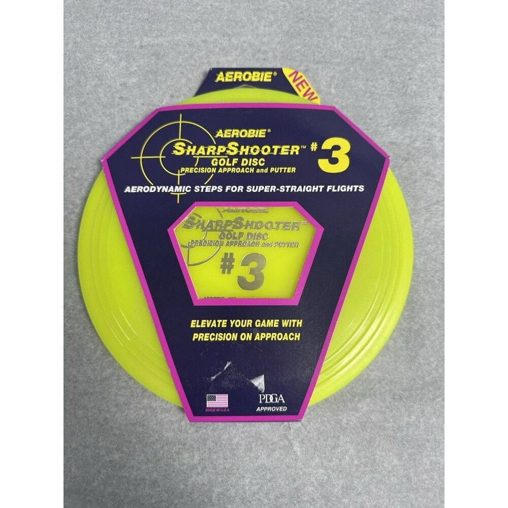 Aerobie Sharp Shooter #3 Golf Disc - Precision Putter & Approach |‎ New! YELLOW